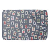 MahJongg-tegels ontwerpen donkerblauw Badmat (Voorkant)