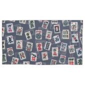 MahJongg-tegels ontwerpen donkerblauw Kussensloop (Voorkant-Links)
