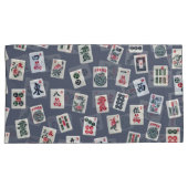 MahJongg-tegels ontwerpen donkerblauw Kussensloop (Voorkant-Rechts)