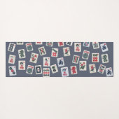 MahJongg-tegels ontwerpen donkerblauw Yogamat (Achterkant (horizontaal))