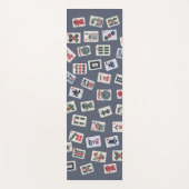 MahJongg-tegels ontwerpen donkerblauw Yogamat (Voorkant)