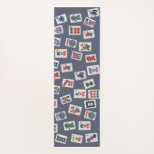 MahJongg-tegels ontwerpen donkerblauw Yogamat (Achterkant)