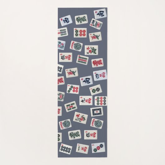 MahJongg-tegels ontwerpen donkerblauw Yogamat (Achterkant)