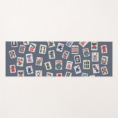 MahJongg-tegels ontwerpen donkerblauw Yogamat (Voorkant (horizontaal))