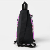 Mahjongg tegels symbolen ontwerp op roze sling bag (Achterkant)