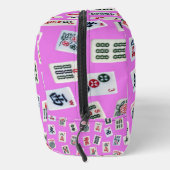 Mahjongg tegels symbolen ontwerp op roze toilettasje (Rechts)