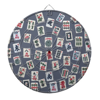 MahJongg tiles design on dark blue Dartbord
