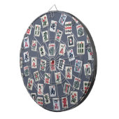 MahJongg tiles design on dark blue Dartbord (Voorkant Rechts)