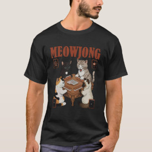 Mahjongliefhebber Mahjongspeler Kattenliefhebber K T-shirt