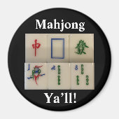 Mahjongmagneet grappig met bamboe tegels magneet (Voorkant)