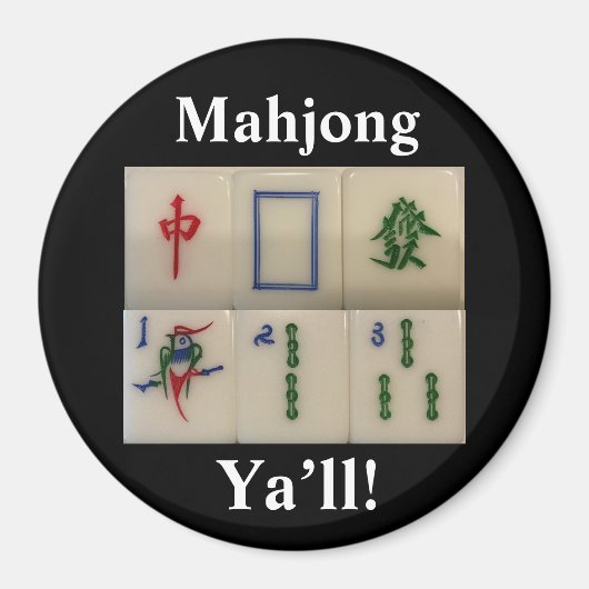 Mahjongmagneet grappig met bamboe tegels magneet (Voorkant)