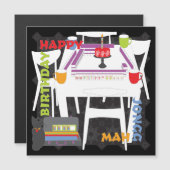 Mahjongstenen en tafel magneetkaart magnetische uitnodiging (Voorkant / Achterkant)