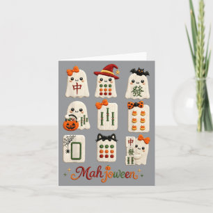 Mahjoween Ghost Spooky Mahjong-liefhebber tegelspe Kaart