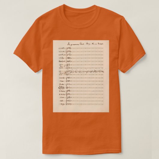 Mahler Symphony 5 Originele manuscript T-shirt (Design voorkant)