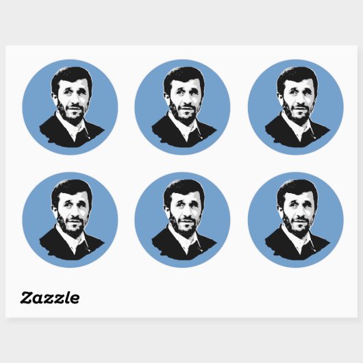 Mahmoud Ahmadinejad Ronde Sticker (Vel)