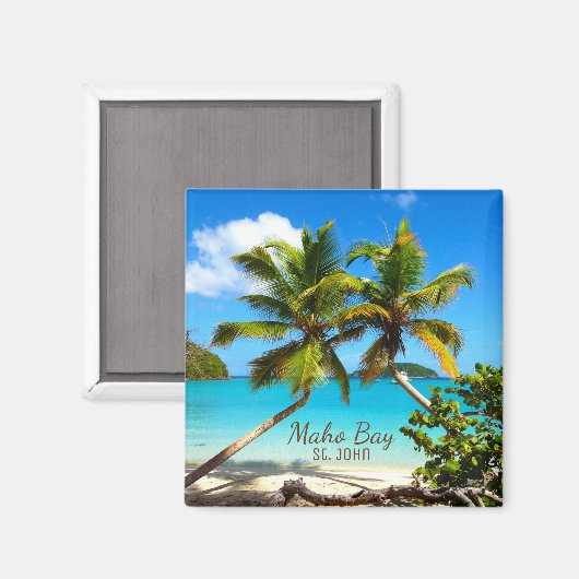 Maho Bay Beach St. John Magnet (Voorkant / Achterkant)