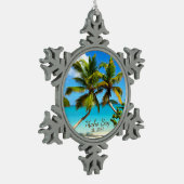 Maho Bay Beach St. John Pewter Snowflake Ornament (Links)