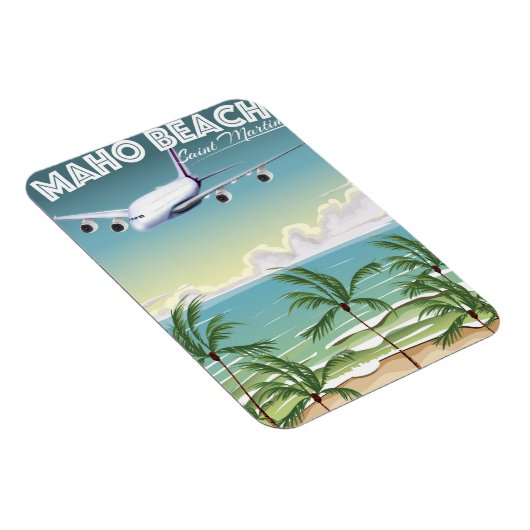 Maho Beach Saint Martin plane poster Magneet (Rechterzijde)
