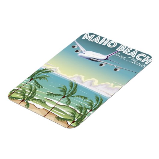 Maho Beach Saint Martin plane poster Magneet (Linkerzijde)