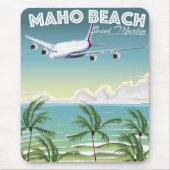 Maho Beach Saint Martin plane poster Muismat (Voorkant)