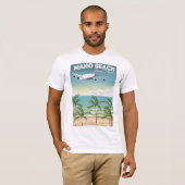 Maho Beach Saint Martin plane poster T-shirt (Voorkant volledig)