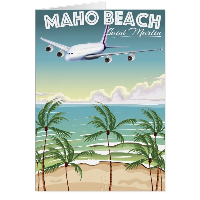 Maho Beach Saint Martin vliegtuigposter (Voorkant)