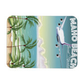 Maho Beach Saint Martin vliegtuigposter Magneet (Horizontaal)
