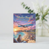 Maho Beach Sint Maarten Briefkaart (Staand voorkant)