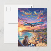 Maho Beach Sint Maarten Briefkaart (Voorkant / Achterkant)