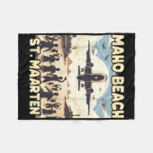 Maho Beach St. Maarten Fleece Deken (Voorkant (Horizontaal))