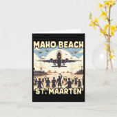 Maho Beach St. Maarten Kaart (Gele Bloem)