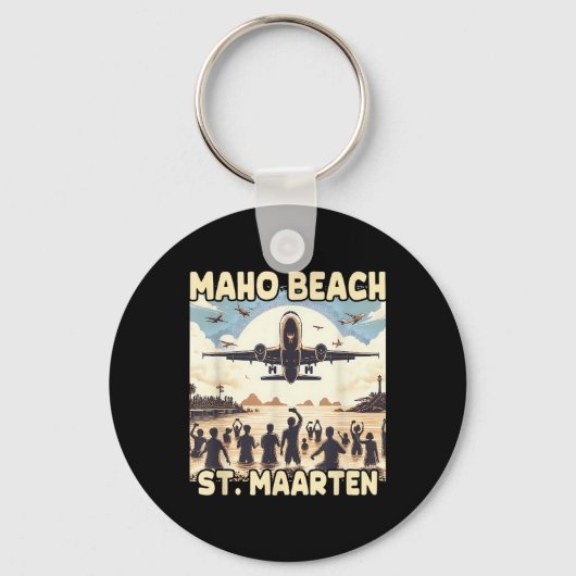 Maho Beach St. Maarten Sleutelhanger (Voorkant)
