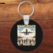 Maho Beach St. Maarten Sleutelhanger (Voorkant)
