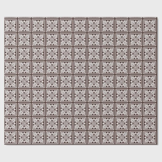 Mahogany Acorn en Leaf Tile Design Cadeaupapier (Vlak)