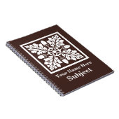 Mahogany Acorn en Leaf Tile Design Notitieboek (Rechterzijde)