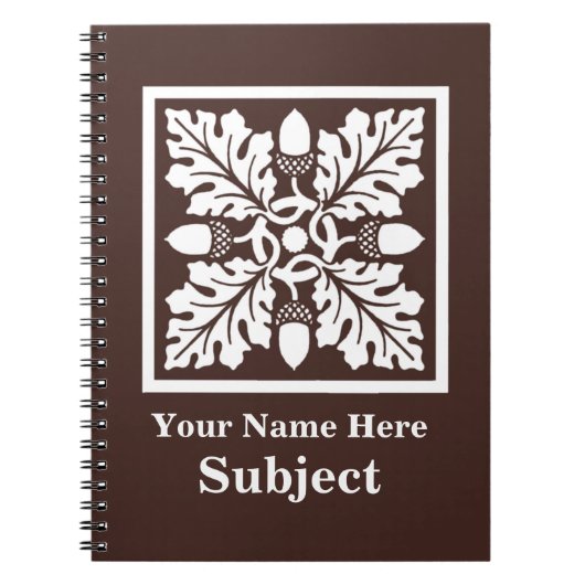 Mahogany Acorn en Leaf Tile Design Notitieboek (Voorkant)