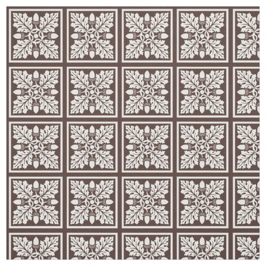 Mahogany Acorn en Leaf Tile Design Stof (Swatch)