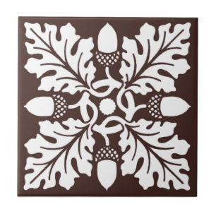 Mahogany Acorn en Leaf Tile Design Tegeltje