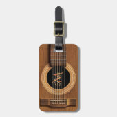 Mahogany Acoustic Guitar Personalized Bagagelabel (Voorkant verticaal)