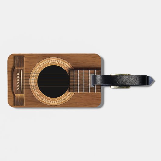 Mahogany Acoustic Guitar Personalized Bagagelabel (Achterkant horizontaal)
