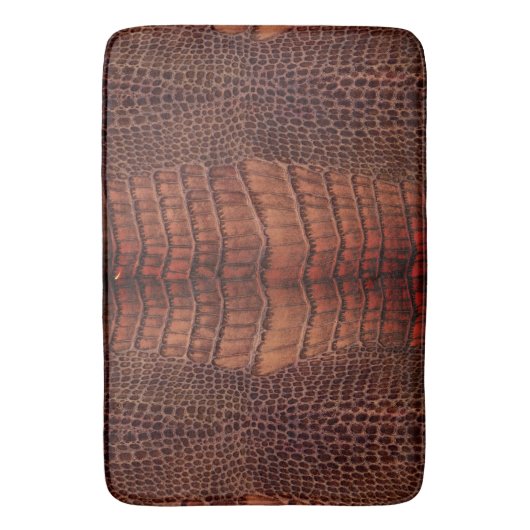 Mahogany Alligator Klassiek Reptielenleer (Faux) Badmat (Voorkant Verticaal)