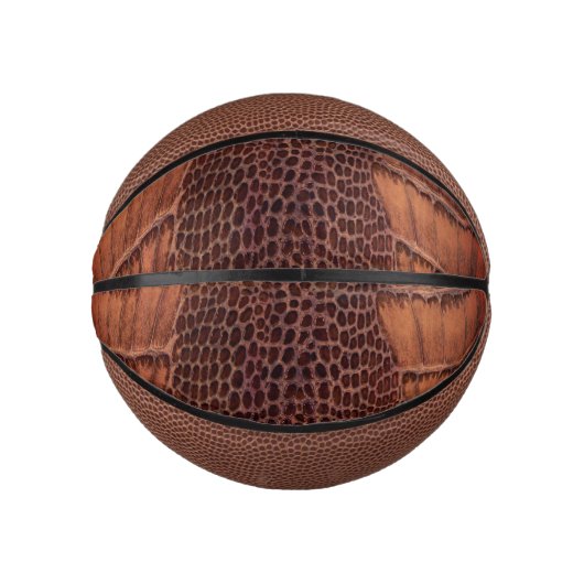 Mahogany Alligator Klassiek Reptielenleer (Faux) Basketbal (Voorkant)