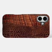 Mahogany Alligator Klassiek Reptielenleer (Faux) Case-Mate iPhone Case (Achterkant (horizontaal))