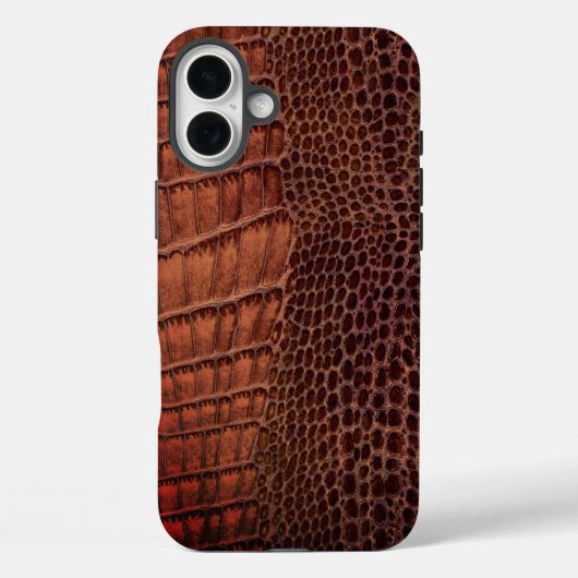 Mahogany Alligator Klassiek Reptielenleer (Faux) Case-Mate iPhone Case (Achterkant)