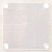 Mahogany Alligator Klassiek Reptielenleer (Faux) Glazen Onderzetter (Achterkant)