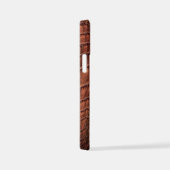 Mahogany Alligator Klassiek Reptielenleer (Faux) iPhone Hoesje (Rechterkant)