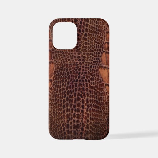 Mahogany Alligator Klassiek Reptielenleer (Faux) iPhone Hoesje (Achterkant)