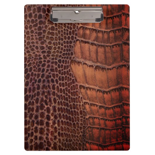Mahogany Alligator Klassiek Reptielenleer (Faux) Klembord (Voorkant)