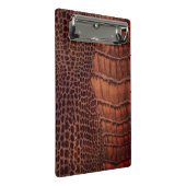 Mahogany Alligator Klassiek Reptielenleer (Faux) Mini Klembord (Schuin)
