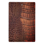 Mahogany Alligator Klassiek Reptielenleer (Faux) Mini Klembord (Achterkant)